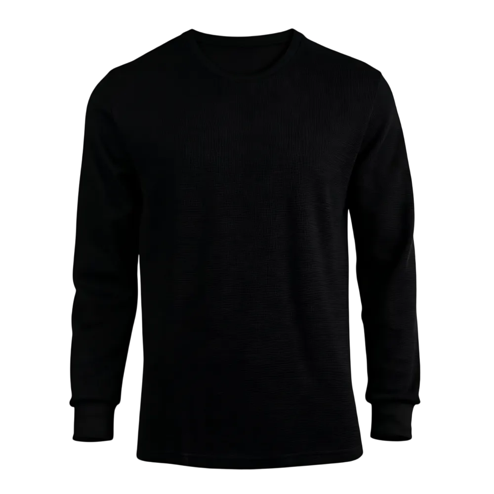 Men's Cotton Waffle-Knit Crew Neck Shirt