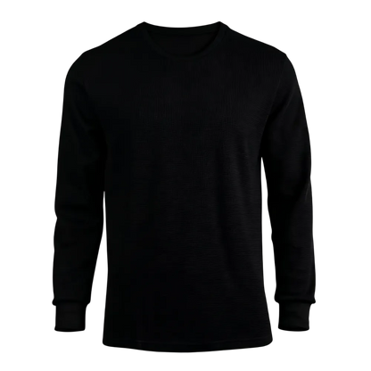 Men's Cotton Waffle-Knit Crew Neck Shirt