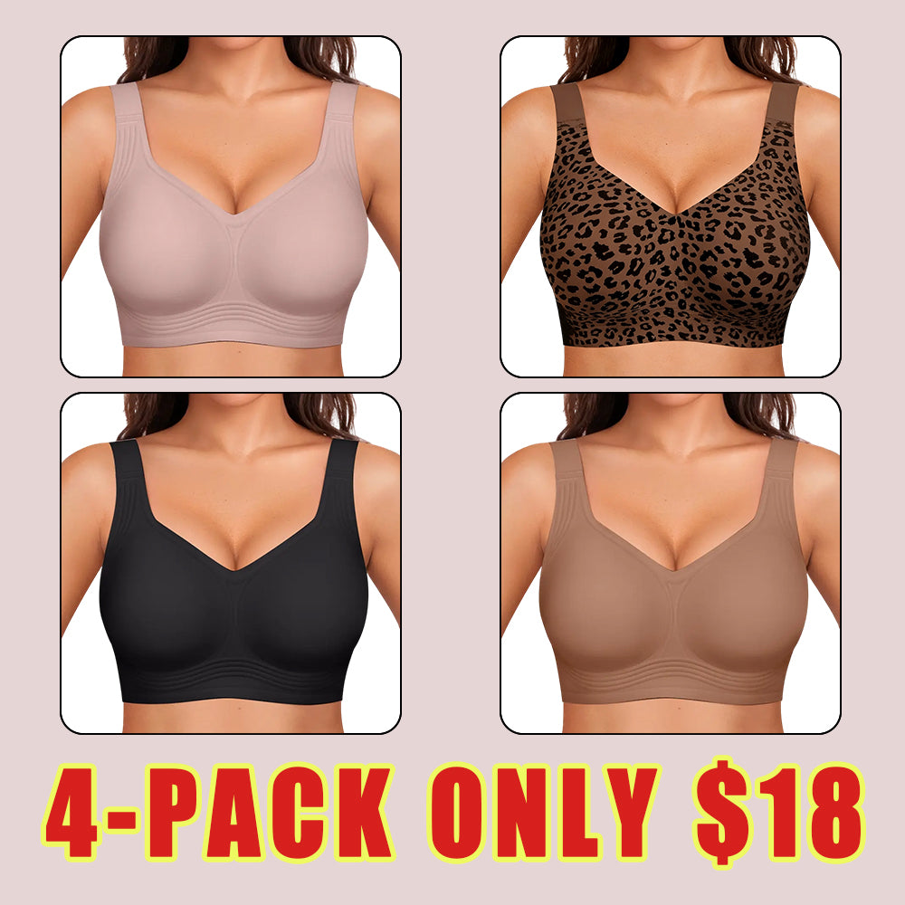 Women's Jelly Bra Wireless Support Bra – Seamless Full Coverage Everyday Bra