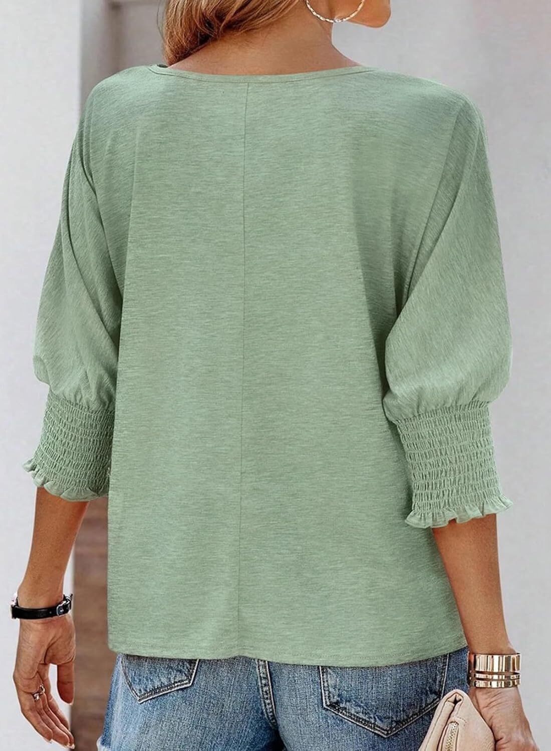 ⏰Hot Sale-2025  Tops 3/4 Sleeve T-Shirts Cute Crewneck Tees Blouses