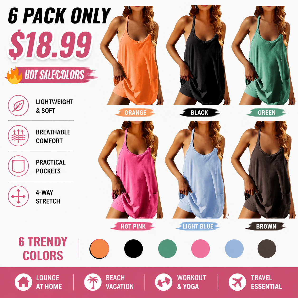 💝Last Day Promotion⚡Women's Athletic Sleeveless Mini Dress