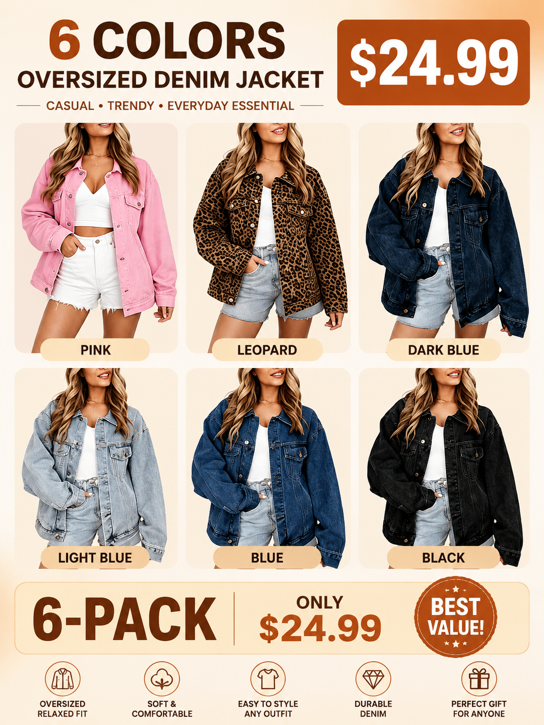 Women's Oversized Jeans Jacket