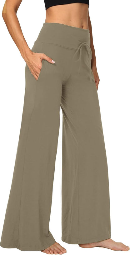 ⏰7 Pack Only $24.99⏰Plus Size High Waisted Loose Wide Leg Stretchy & Soft Fabric Casual Outing and Travel