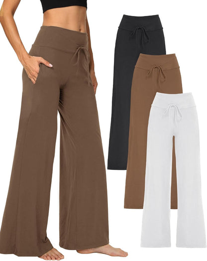 ⏰7 Pack Only $24.99⏰Plus Size High Waisted Loose Wide Leg Stretchy & Soft Fabric Casual Outing and Travel