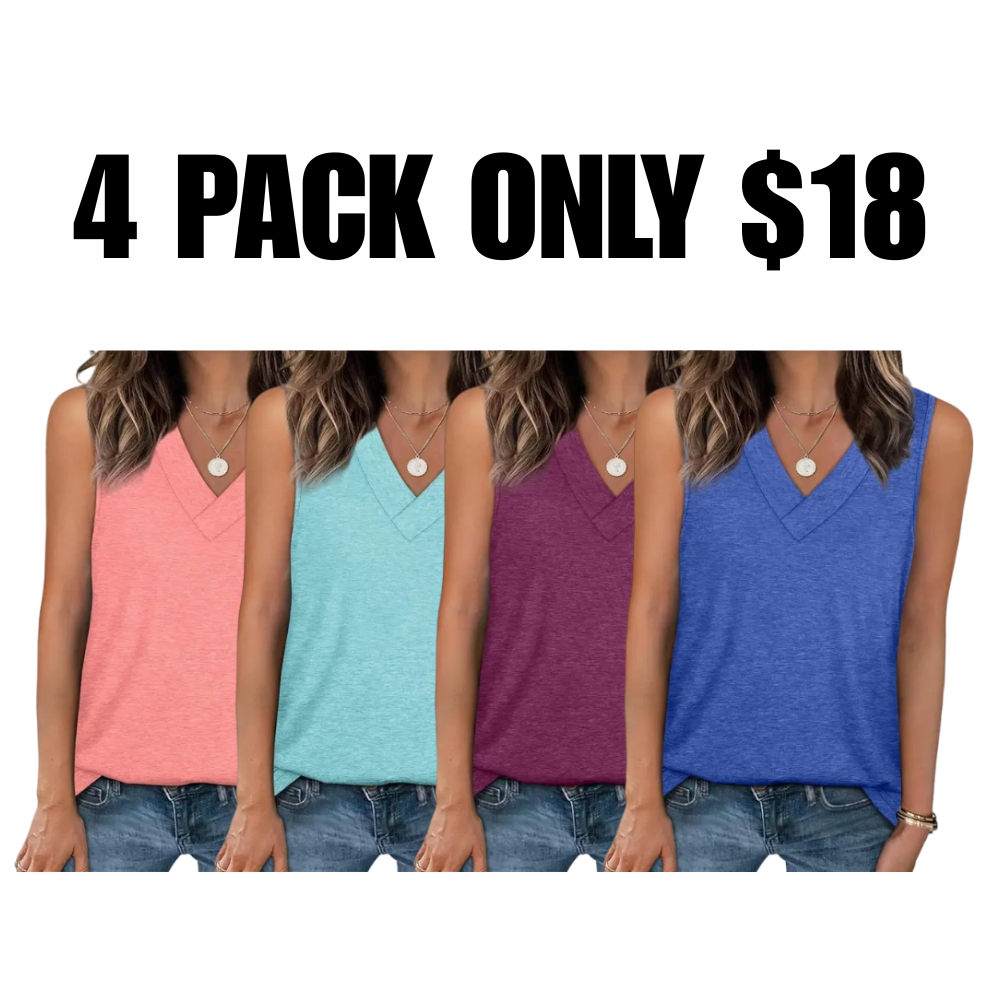 Tank Tops for Women Summer V Neck T Shirts✨ Trendy Sleeveless Basic Tee Loose Fit