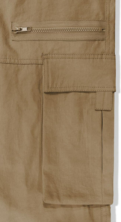 Men's Loose Solid Color All-match Pocket Drawstring Waist Overalls