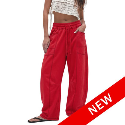Tanming Women's Barrel Wide Leg Yoga Pants