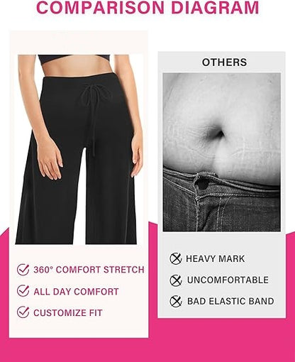 ⏰7 Pack Only $24.99⏰Plus Size High Waisted Loose Wide Leg Stretchy & Soft Fabric Casual Outing and Travel