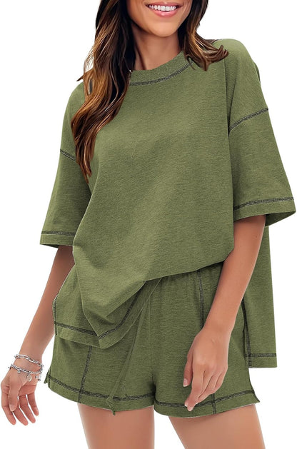 Women's Casual Summer 100% Cotton 2 Piece Sets