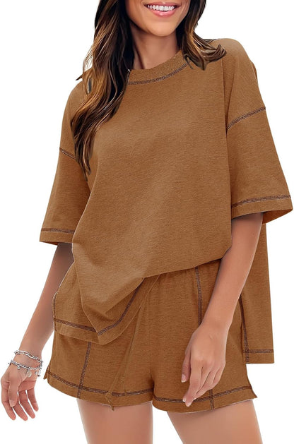 Women's Casual Summer 100% Cotton 2 Piece Sets