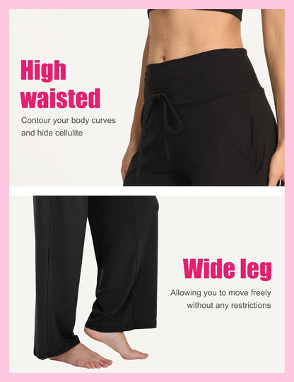 ⏰7 Pack Only $24.99⏰Plus Size High Waisted Loose Wide Leg Stretchy & Soft Fabric Casual Outing and Travel