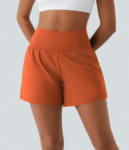 🔥Last Day Promotion!Super High Waisted Back Pocket & Side Hidden Pocket 2-in-1 Yoga Shorts