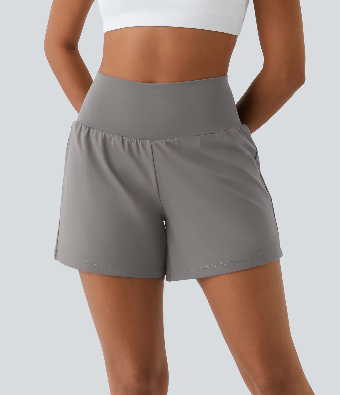 🔥Last Day Promotion!Super High Waisted Back Pocket & Side Hidden Pocket 2-in-1 Yoga Shorts