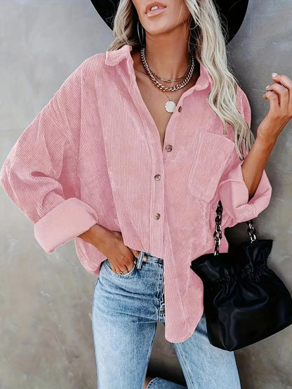 Women‘s Button Down Corduroy Shirt Jacket