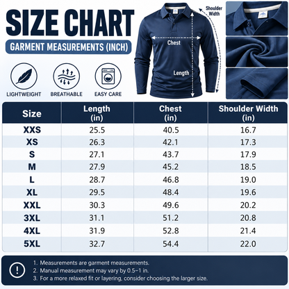 🔥 BESTSELLER | Men's Lightweight Long-Sleeve Polo Shirt