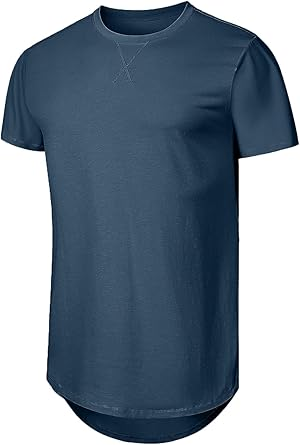 🔥🔥Men's Cotton Hipster Hip Hop Longline Crewneck T-Shirt