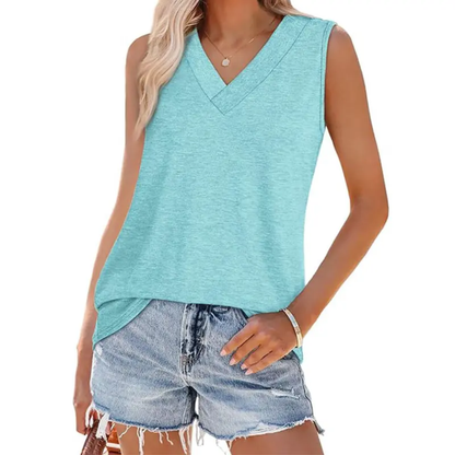 Tank Tops for Women Summer V Neck T Shirts✨ Trendy Sleeveless Basic Tee Loose Fit