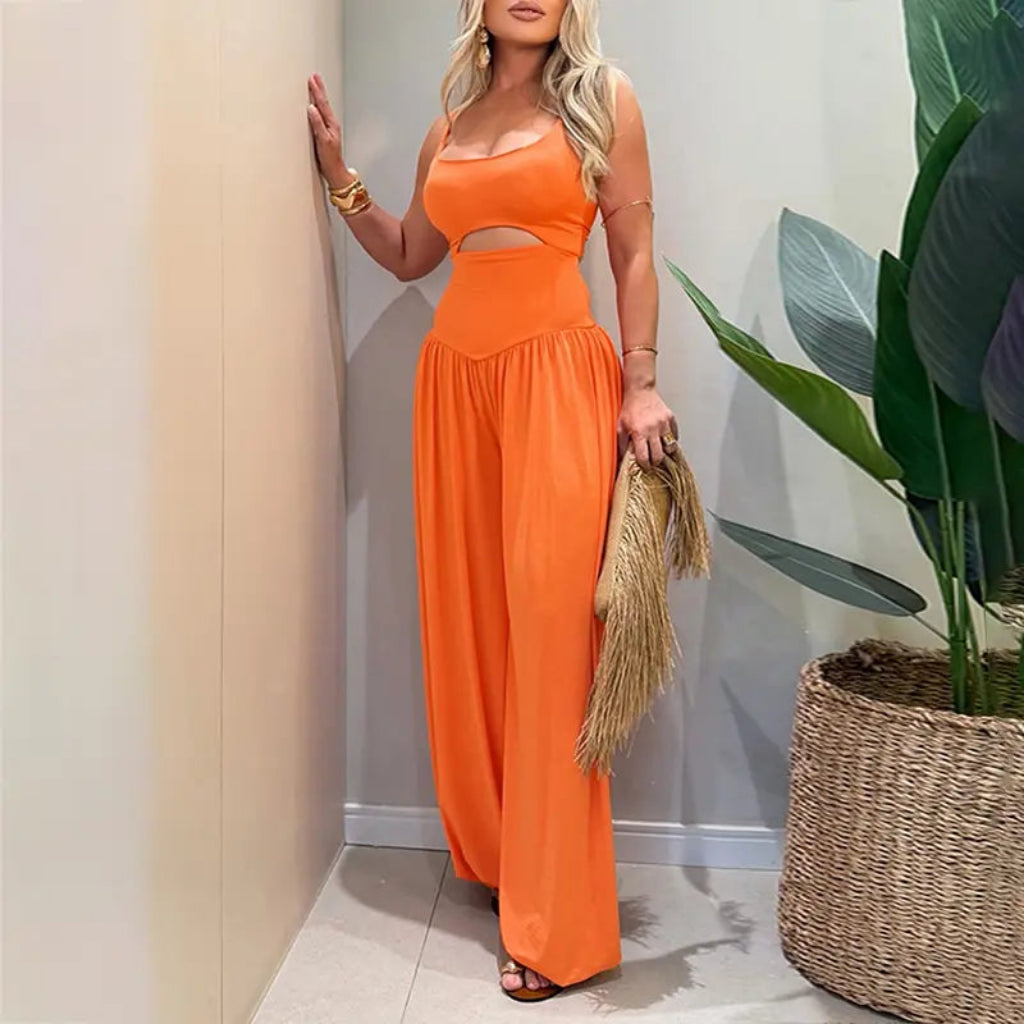 Women’s Backless ☀️Cut-Out Cami Jumpsuit with Pockets