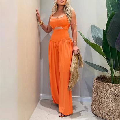 Women’s Backless ☀️Cut-Out Cami Jumpsuit with Pockets