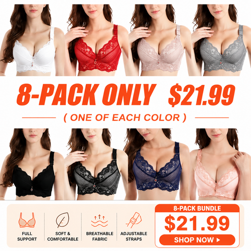 Padded Push Up Lace Bras for Women Underwire Bras Comfort Floral