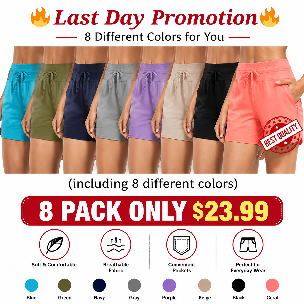 💝Last Day Promotion✨Women's Swim Board Shorts High Waisted Quick Dry Swimsuit Swimming Bottoms