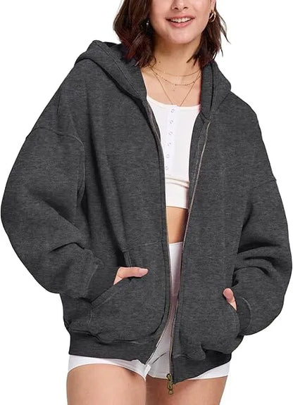Women’s Washed Heavyweight Double Zipper Hoodie