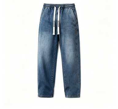 🔥 BEST SELLER | Men’s Stretch Cotton Loose-Fit Drawstring Jeans