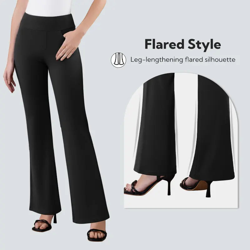 Women’s Stretch Pull-On Flare Work Pants, 4 Pockets