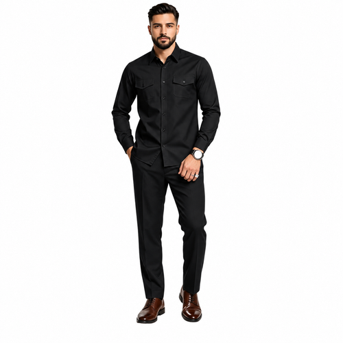 Men’s Two-Piece Matching Shirt & Pants Set – Casual Everyday Outfit