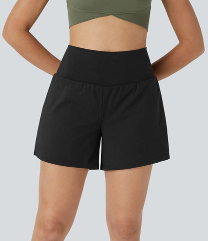 🔥Last Day Promotion!Super High Waisted Back Pocket & Side Hidden Pocket 2-in-1 Yoga Shorts