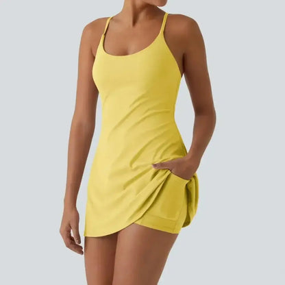 Women's Backless Sleeveless Dress with Pockets 8-Pack