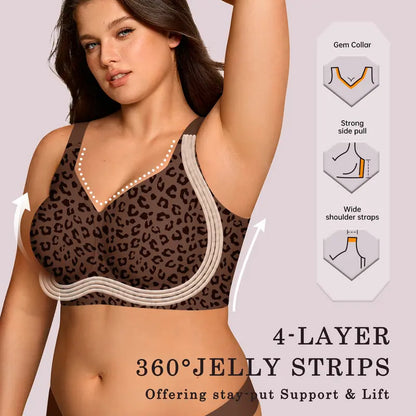 Women's Jelly Bra Wireless Support Bra – Seamless Full Coverage Everyday Bra