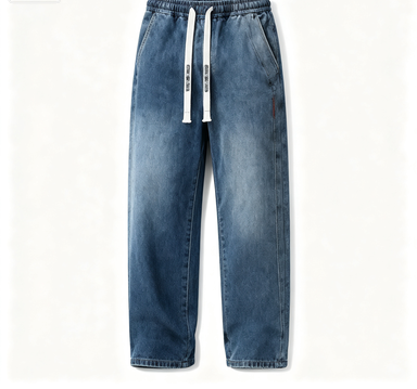 🔥 BEST SELLER | Men’s Stretch Cotton Loose-Fit Drawstring Jeans