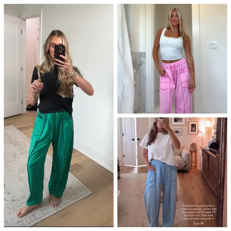 Tanming Women's Barrel Wide Leg Yoga Pants