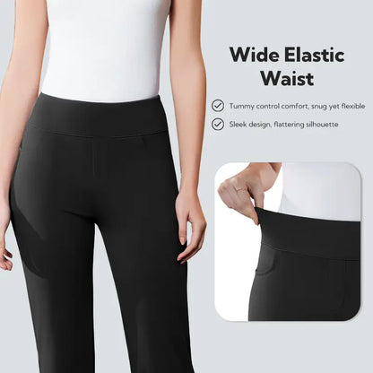 Women’s Stretch Pull-On Flare Work Pants, 4 Pockets