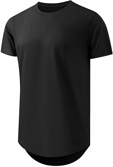 🔥🔥Men's Cotton Hipster Hip Hop Longline Crewneck T-Shirt