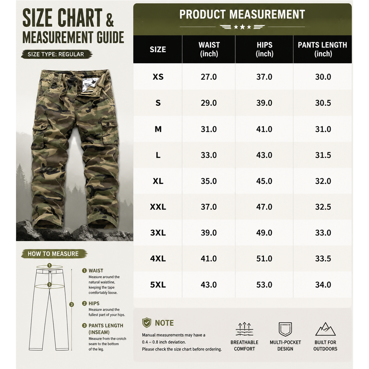 【LAST DAY SALE】Men’s practical camouflage cargo pant