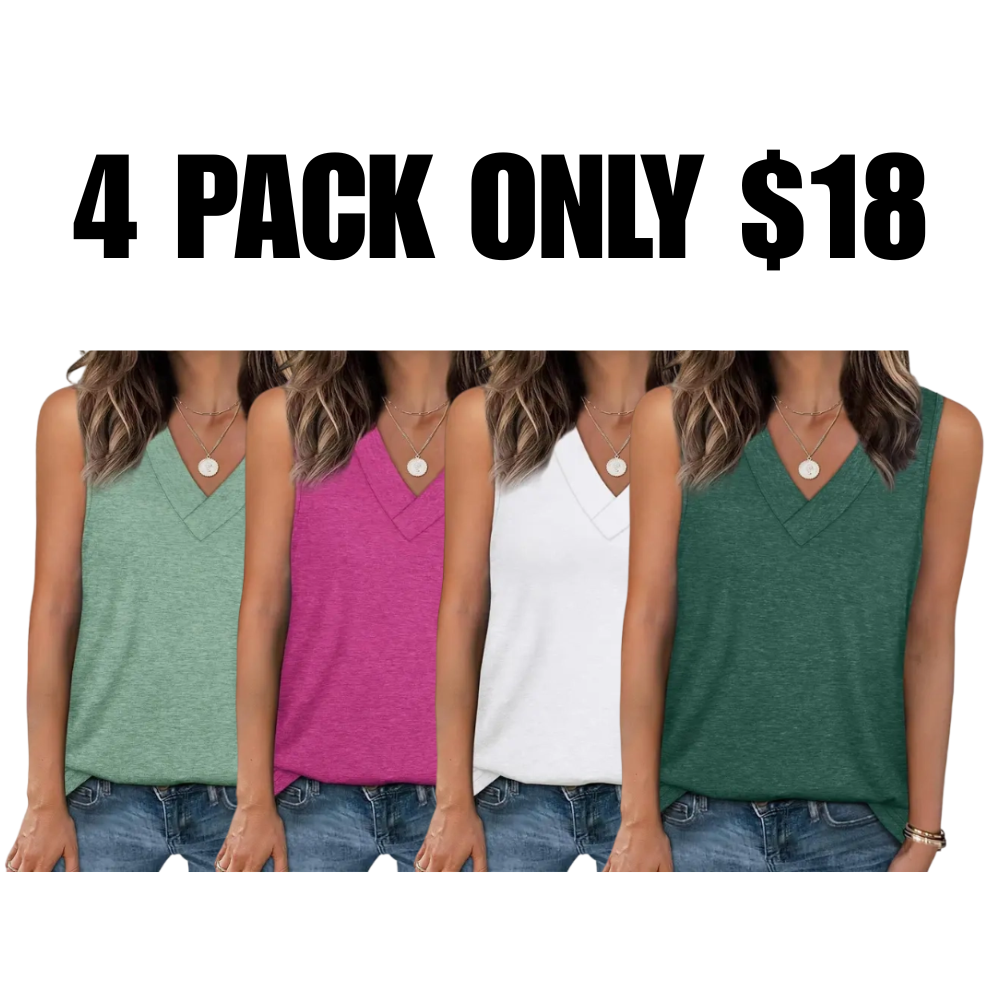 Tank Tops for Women Summer V Neck T Shirts✨ Trendy Sleeveless Basic Tee Loose Fit