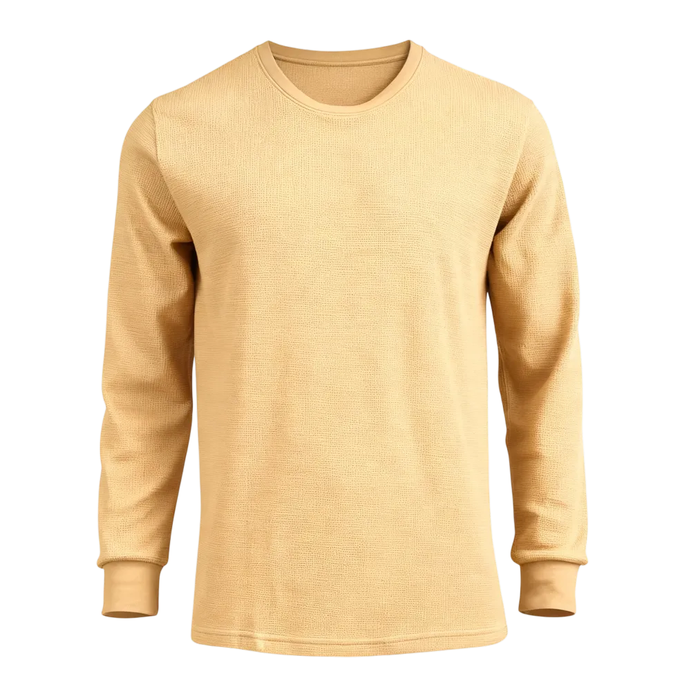 Men's Cotton Waffle-Knit Crew Neck Shirt