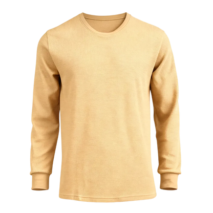 Men's Cotton Waffle-Knit Crew Neck Shirt