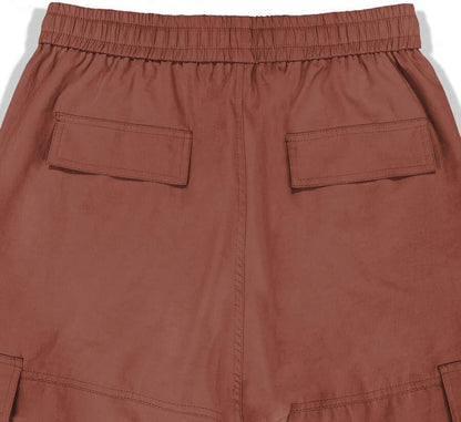 Men's Loose Solid Color All-match Pocket Drawstring Waist Overalls
