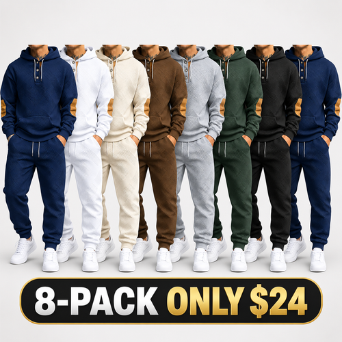 Men’s 2-Piece Textured Hoodie Tracksuit
