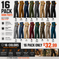 16 PACK ONLY $32.99 & FREE SHIPPING Includes:Dark Gray + Brown + Navy Blue + Olive Green + Gray + Khaki + Dark Brown + Black + Light Gray + Blue + Beige + Wine Red + Forest Green + Camo + Sand + Royal Blue