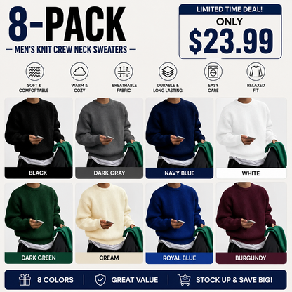 Men's Solid Drop Shoulder Cable Knit Sweater