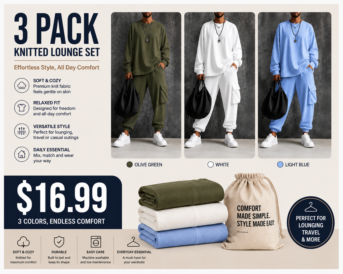 Women's Casual Crew Neck Top & Cargo Pants Set