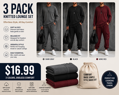 Women's Casual Crew Neck Top & Cargo Pants Set