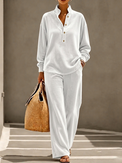 Women's Soft Velvet Two-Piece Set – Relaxed & Elegant