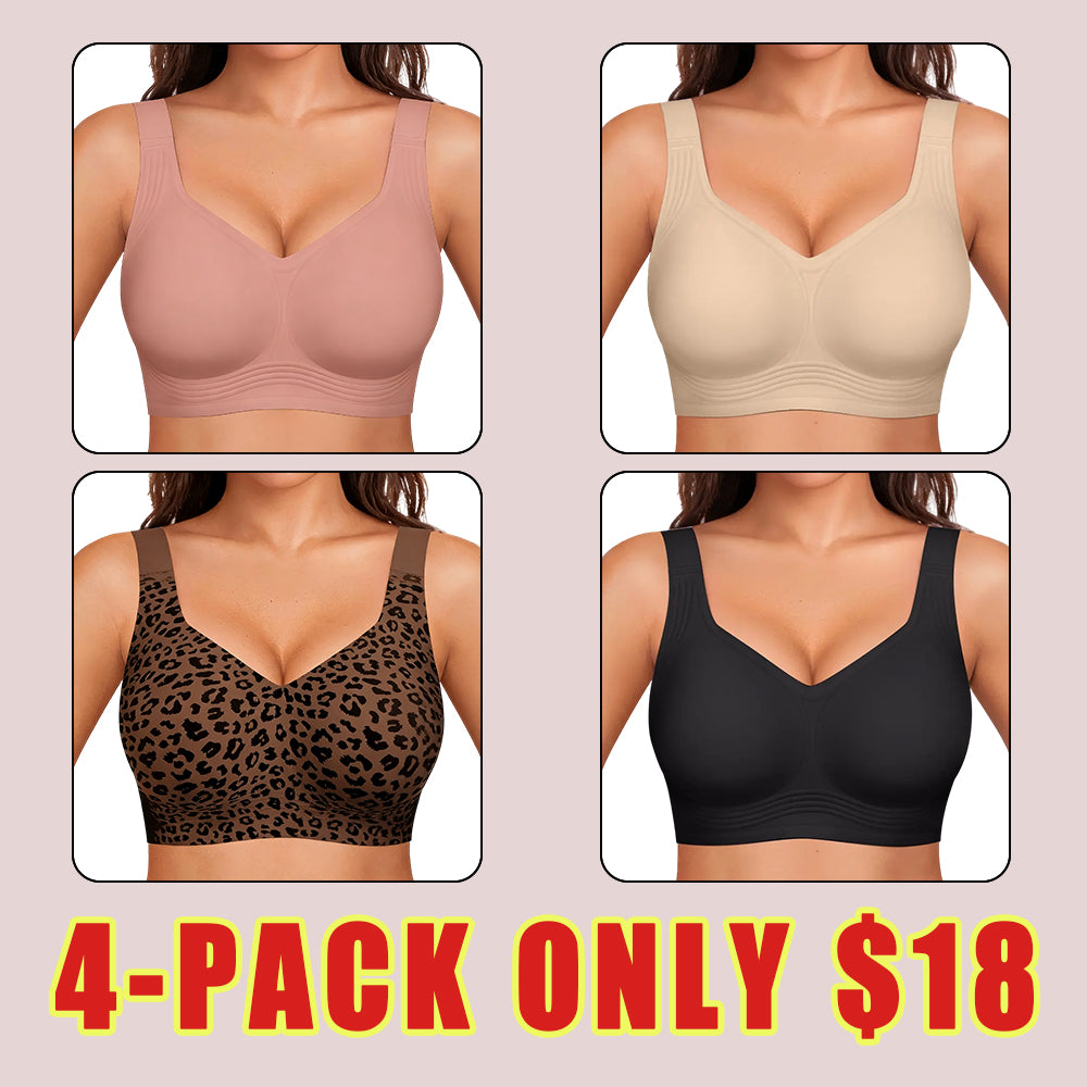 Women's Jelly Bra Wireless Support Bra – Seamless Full Coverage Everyday Bra