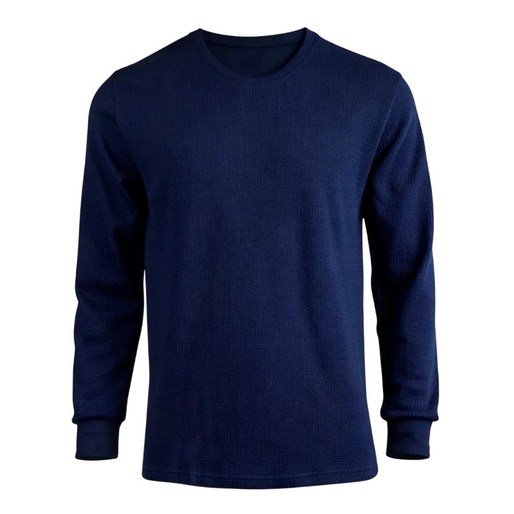 Men's Cotton Waffle-Knit Crew Neck Shirt