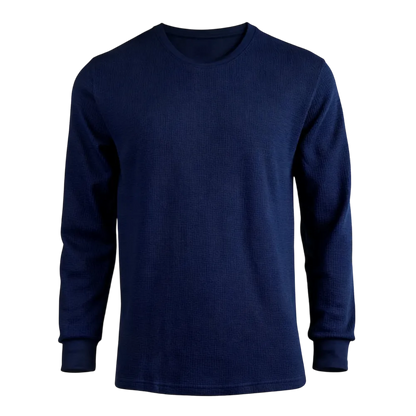 Men's Cotton Waffle-Knit Crew Neck Shirt